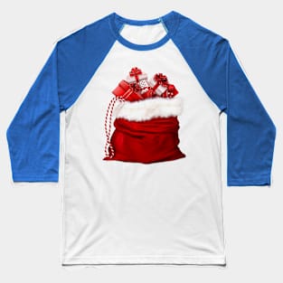 Merry Christmas Santa Bag Full Of Gifts Baseball T-Shirt